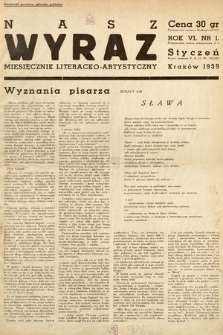 Nasz Wyraz : miesięcznik literacko-artystyczny młodych. 1939, nr 1