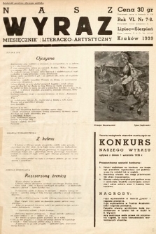 Nasz Wyraz : miesięcznik literacko-artystyczny młodych. 1939, nr 7