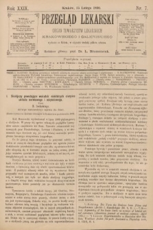 Przegląd Lekarski : Organ Towarzystw Lekarskich Krakowskiego i Galicyjskiego. 1890, nr 7