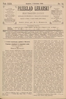 Przegląd Lekarski : Organ Towarzystw Lekarskich Krakowskiego i Galicyjskiego. 1890, nr 14