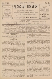 Przegląd Lekarski : Organ Towarzystw Lekarskich Krakowskiego i Galicyjskiego. 1890, nr 16