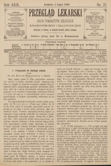 Przegląd Lekarski : Organ Towarzystw Lekarskich Krakowskiego i Galicyjskiego. 1890, nr 27