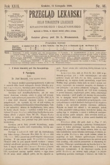 Przegląd Lekarski : Organ Towarzystw Lekarskich Krakowskiego i Galicyjskiego. 1890, nr 46