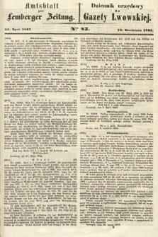 Amtsblatt zur Lemberger Zeitung = Dziennik Urzędowy do Gazety Lwowskiej. 1862, nr 83