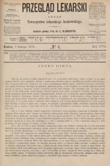 Przegląd Lekarski : organ Towarzystwa Lekarskiego Krakowskiego. 1878, nr 6