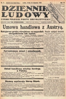 Dziennik Ludowy : organ Polskiej Partyi Socyalistycznej. 1921, nr 9