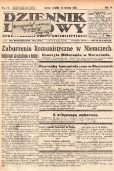 Dziennik Ludowy : organ Polskiej Partyi Socyalistycznej. 1921, nr 72