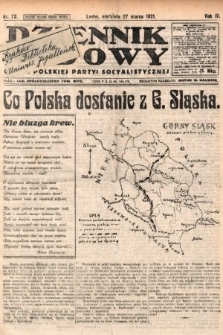 Dziennik Ludowy : organ Polskiej Partyi Socyalistycznej. 1921, nr 73