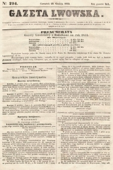 Gazeta Lwowska. 1852, nr 294
