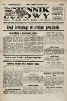 Dziennik Ludowy : organ Polskiej Partji Socjalistycznej. 1924, nr 7