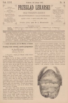 Przegląd Lekarski : organ Towarzystw Lekarskich Krakowskiego i Galicyjskiego. 1887, nr 9