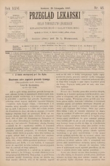 Przegląd Lekarski : organ Towarzystw Lekarskich Krakowskiego i Galicyjskiego. 1887, nr 48