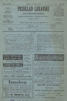 Przegląd Lekarski : organ Towarzystw Lekarskich Krakowskiego i Galicyjskiego. 1897, nr 29