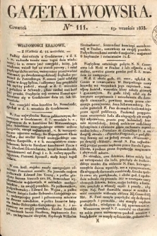 Gazeta Lwowska. 1833, nr 111