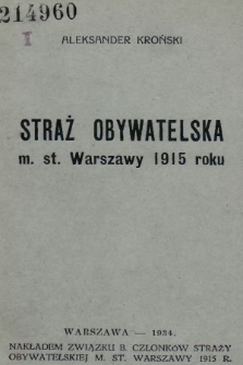 Straż obywatelska m. st. Warszawy 1915 roku