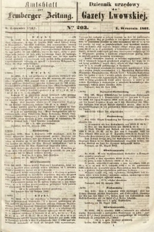 Amtsblatt zur Lemberger Zeitung = Dziennik Urzędowy do Gazety Lwowskiej. 1862, nr 203