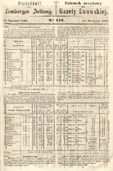 Amtsblatt zur Lemberger Zeitung = Dziennik Urzędowy do Gazety Lwowskiej. 1862, nr 212