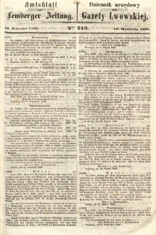 Amtsblatt zur Lemberger Zeitung = Dziennik Urzędowy do Gazety Lwowskiej. 1862, nr 213
