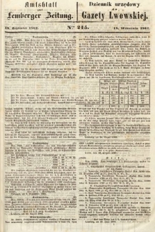 Amtsblatt zur Lemberger Zeitung = Dziennik Urzędowy do Gazety Lwowskiej. 1862, nr 215