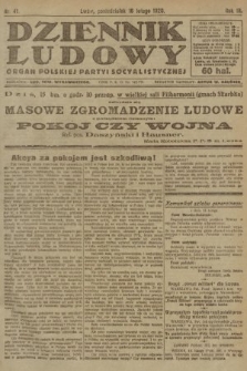 Dziennik Ludowy : organ Polskiej Partyi Socyalistycznej. 1920, nr 41