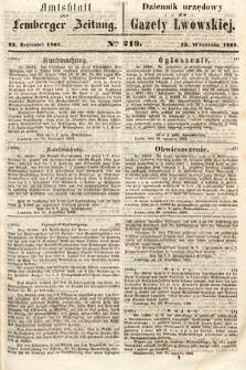 Amtsblatt zur Lemberger Zeitung = Dziennik Urzędowy do Gazety Lwowskiej. 1862, nr 219