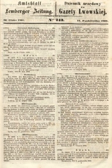 Amtsblatt zur Lemberger Zeitung = Dziennik Urzędowy do Gazety Lwowskiej. 1862, nr 243