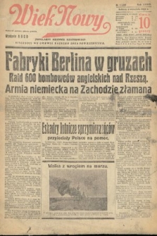 Wiek Nowy : popularny dziennik ilustrowany. 1939, nr 11510