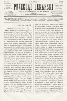 Przegląd Lekarski : wydawany staraniem Oddziału Nauk Przyrodniczych i Lekarskich C. K. Towarzystwa Naukowego Krakowskiego. 1871, nr 6