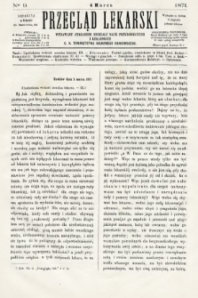 Przegląd Lekarski : wydawany staraniem Oddziału Nauk Przyrodniczych i Lekarskich C. K. Towarzystwa Naukowego Krakowskiego. 1871, nr 9