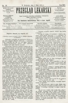 Przegląd Lekarski : organ Towarzystwa Lekarskiego Krakowskiego i Towarzystwa Lekarzy Galicyjskich we Lwowie. 1874, nr 18