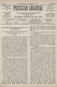 Przegląd Lekarski : organ Towarzystwa Lekarskiego Krakowskiego i Towarzystwa Lekarzy Galicyjskich we Lwowie. 1874, nr 33