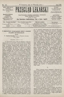 Przegląd Lekarski : organ Towarzystwa Lekarskiego Krakowskiego i Towarzystwa Lekarzy Galicyjskich we Lwowie. 1874, nr 38