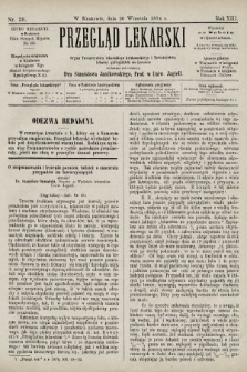 Przegląd Lekarski : organ Towarzystwa Lekarskiego Krakowskiego i Towarzystwa Lekarzy Galicyjskich we Lwowie. 1874, nr 39