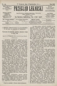 Przegląd Lekarski : organ Towarzystwa Lekarskiego Krakowskiego i Towarzystwa Lekarzy Galicyjskich we Lwowie. 1874, nr 42