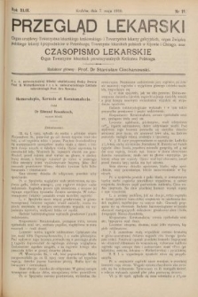 Przegląd Lekarski oraz Czasopismo Lekarskie. 1910, nr 19