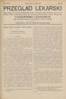 Przegląd Lekarski oraz Czasopismo Lekarskie. 1910, nr 21