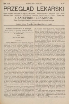 Przegląd Lekarski oraz Czasopismo Lekarskie. 1910, nr 27