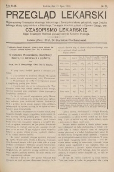 Przegląd Lekarski oraz Czasopismo Lekarskie. 1910, nr 31