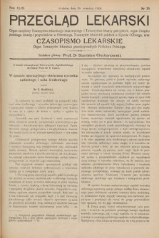 Przegląd Lekarski oraz Czasopismo Lekarskie. 1910, nr 39