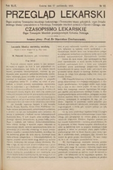 Przegląd Lekarski oraz Czasopismo Lekarskie. 1910, nr 42