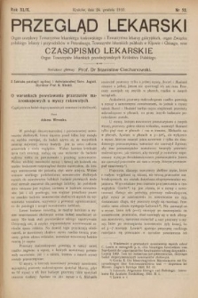 Przegląd Lekarski oraz Czasopismo Lekarskie. 1910, nr 52