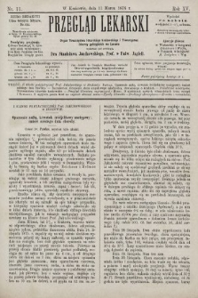 Przegląd Lekarski : organ Towarzystwa Lekarskiego Krakowskiego i Towarzystwa Lekarzy Galicyjskich we Lwowie. 1876, nr 11