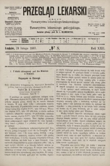 Przegląd Lekarski : organ Towarzystwa lekarskiego krakowskiego i Towarzystwa lekarskiego galicyjskiego. 1883, nr 8