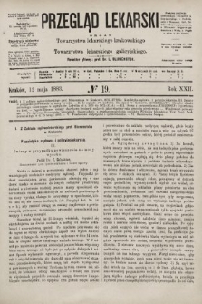 Przegląd Lekarski : organ Towarzystwa lekarskiego krakowskiego i Towarzystwa lekarskiego galicyjskiego. 1883, nr 19