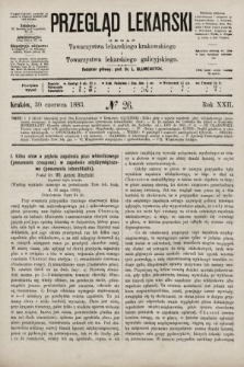 Przegląd Lekarski : organ Towarzystwa lekarskiego krakowskiego i Towarzystwa lekarskiego galicyjskiego. 1883, nr 26