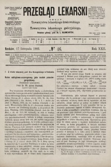 Przegląd Lekarski : organ Towarzystwa lekarskiego krakowskiego i Towarzystwa lekarskiego galicyjskiego. 1883, nr 46