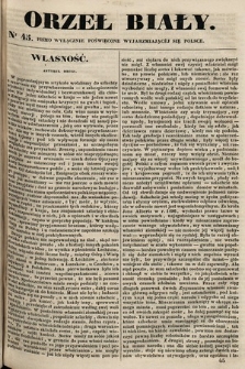 Orzeł Biały : pismo wyłącznie poświęcone wyjarzmiającéj się Polsce. R. 2, 1841, nr 45