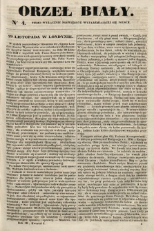 Orzeł Biały : pismo wyłącznie poświęcone wyjarzmiającéj się Polsce. R. 3, 1841, nr 4