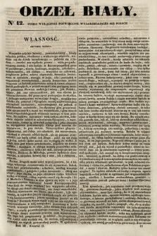 Orzeł Biały : pismo wyłącznie poświęcone wyjarzmiającéj się Polsce. R. 3, 1842, nr 12
