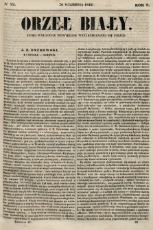 Orzeł Biały : pismo wyłącznie poświęcone wyjarzmiającéj się Polsce. R. 3, 1842, nr 22